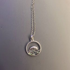 Oak Island NC necklace with wave